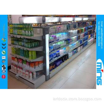 Cosmetic Gondola Retail Display Shelves , Metal Shelving fo